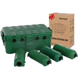 [5 Pieces] Large Outdoor Electrical Box, Waterproof Connection Box, Green